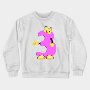 Number 3 Smiley Monogram Face Emoji Shirt for Men Women Kids Crewneck Sweatshirt